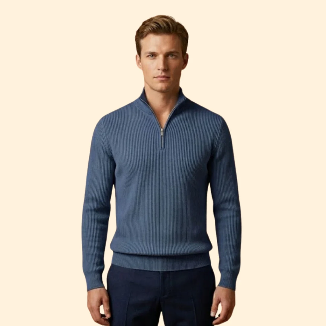 Men’s Casual Knitwear with Quarter-Zip Closure - Image 10