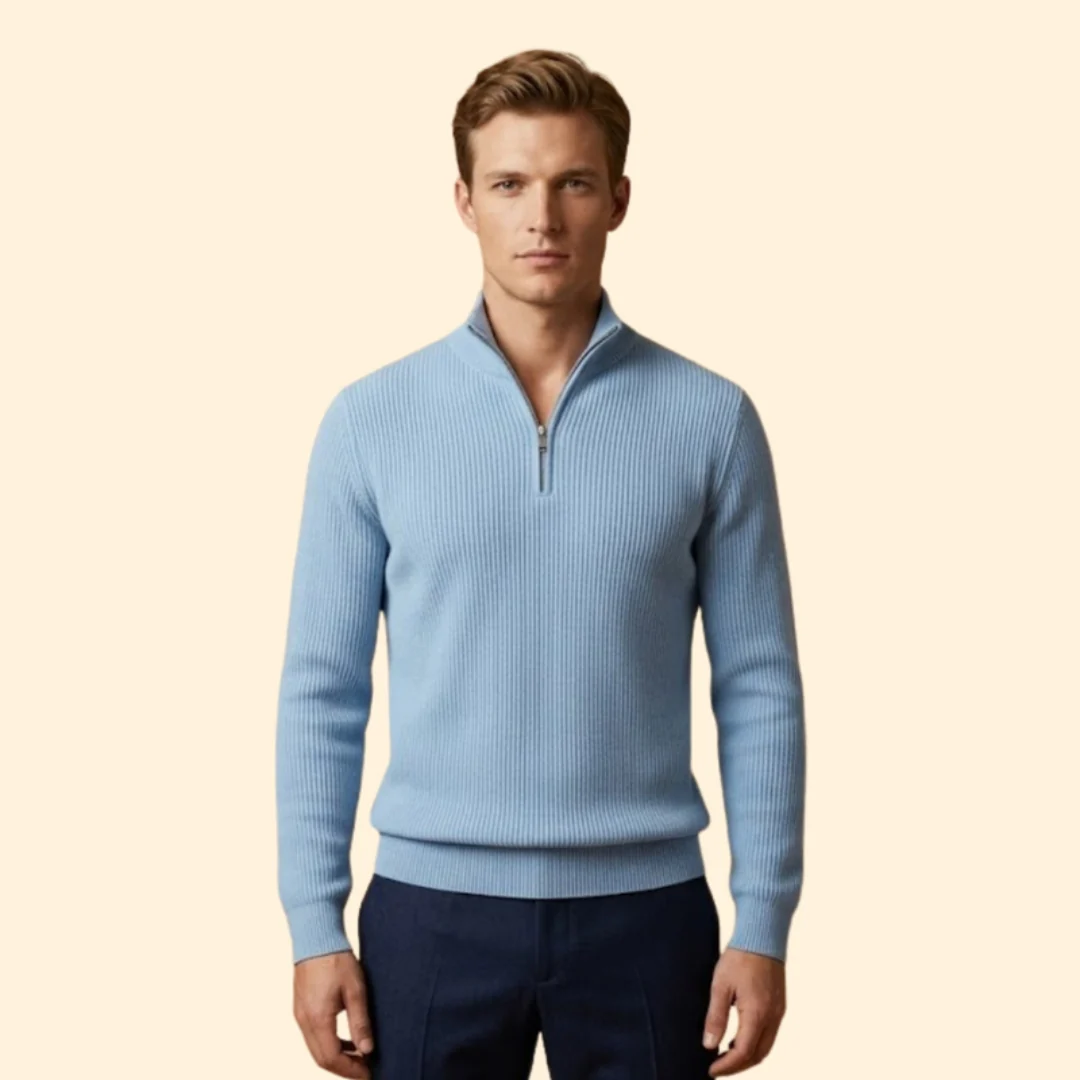 Men’s Casual Knitwear with Quarter-Zip Closure - Image 2
