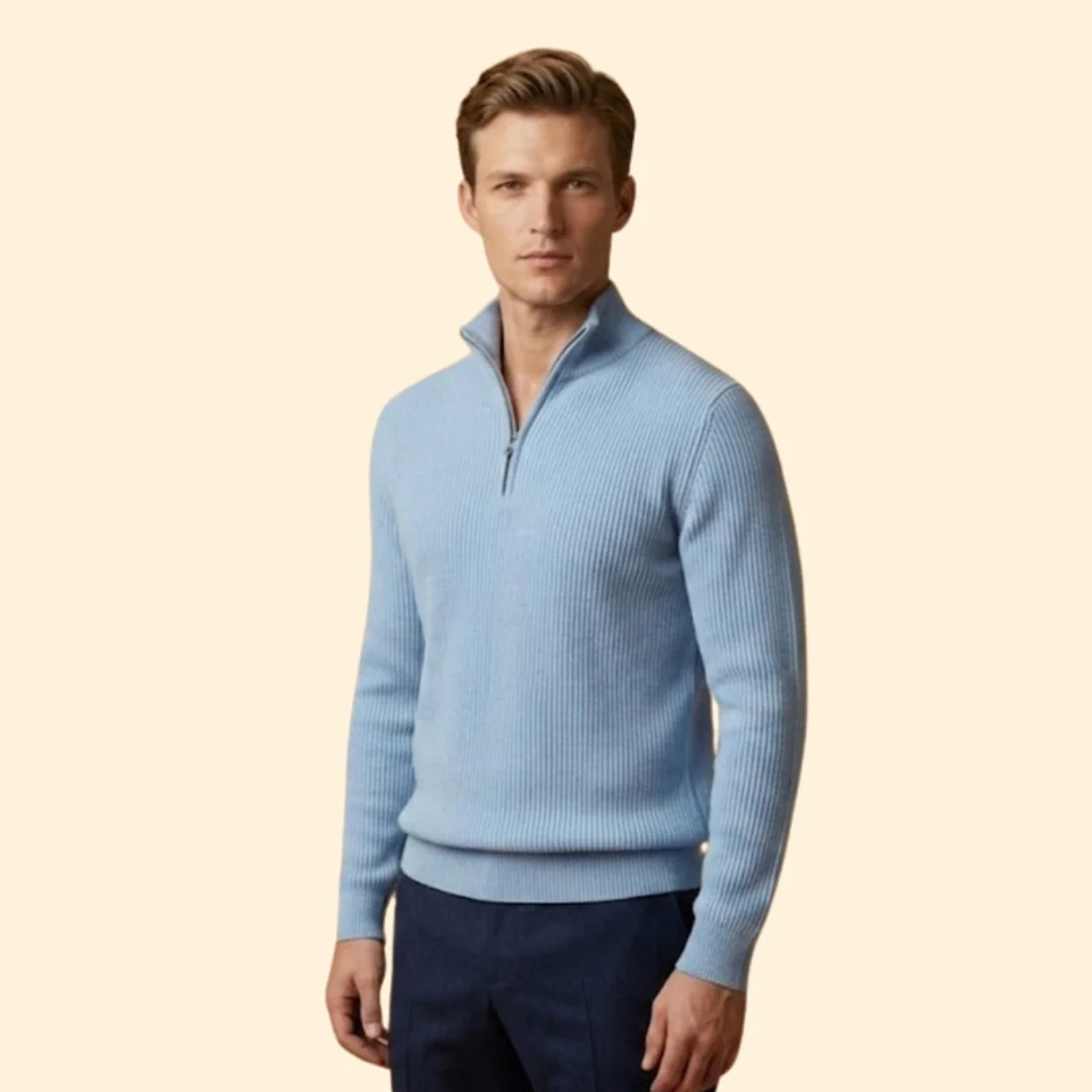 Men’s Casual Knitwear with Quarter-Zip Closure - Image 3