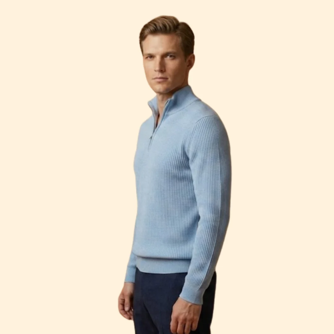 Men’s Casual Knitwear with Quarter-Zip Closure - Image 4