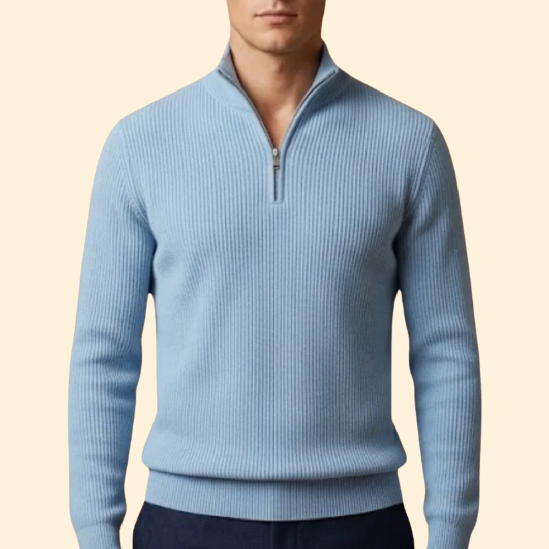 Men’s Casual Knitwear with Quarter-Zip Closure - Image 6