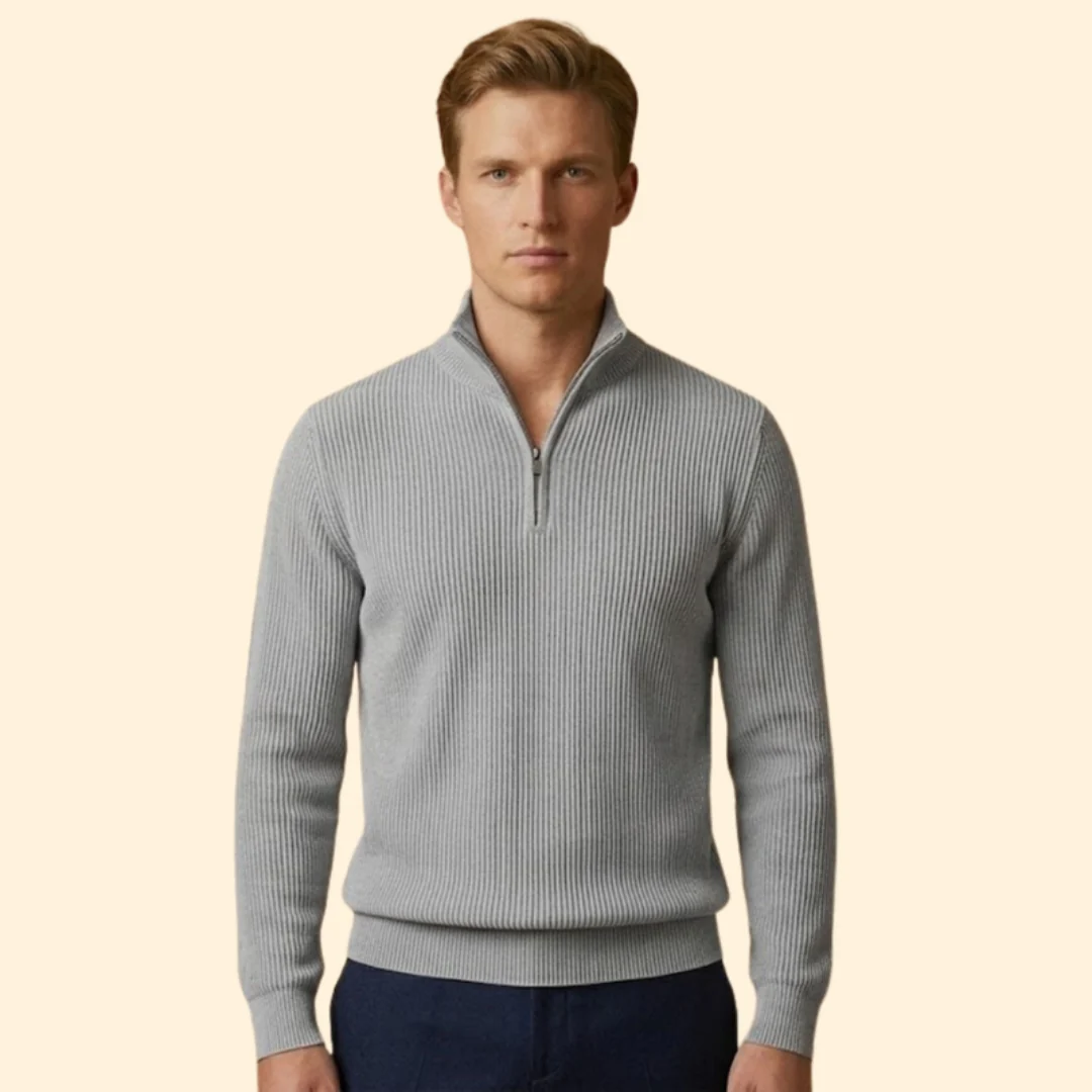 Men’s Casual Knitwear with Quarter-Zip Closure - Image 7