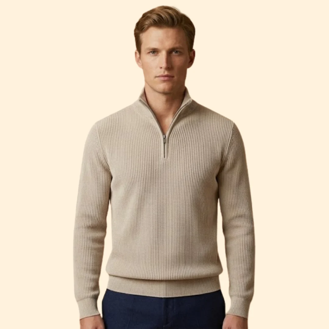 Men’s Casual Knitwear with Quarter-Zip Closure - Image 9
