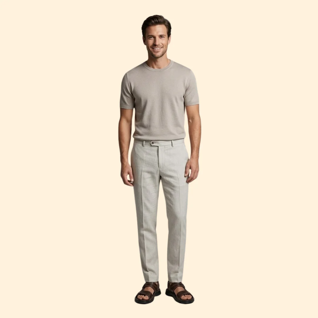 Men's Casual Sandals with Contrast Topstitching - Image 2