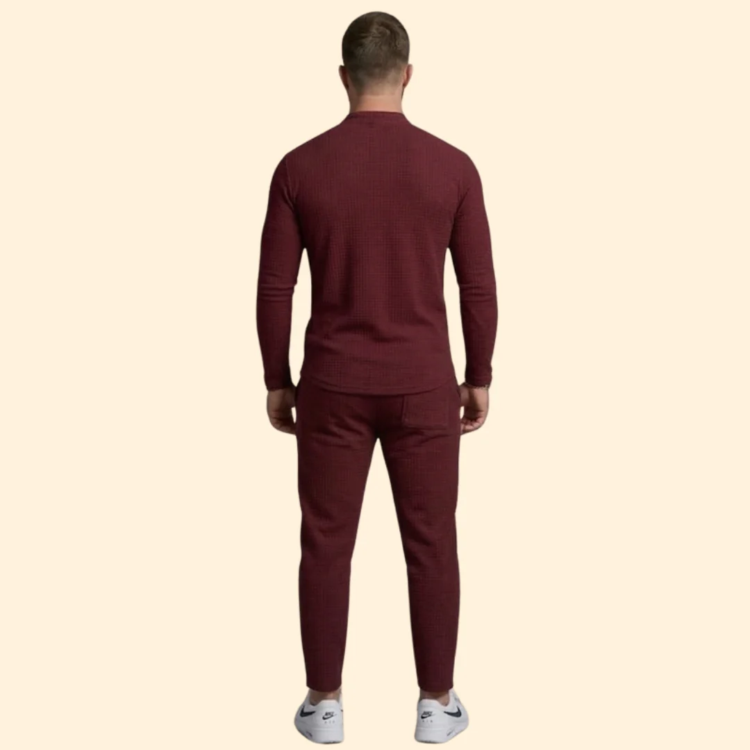 Men’s Casual Set with Henley Button Top - Image 5