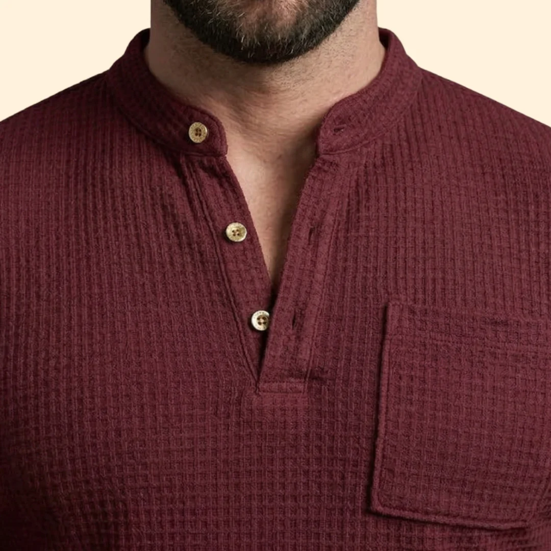 Men’s Casual Set with Henley Button Top - Image 6