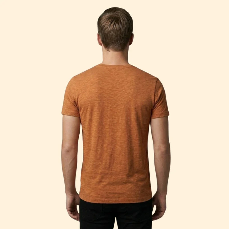 Men’s Casual V-Neck Tee with Rounded Hem - Image 4