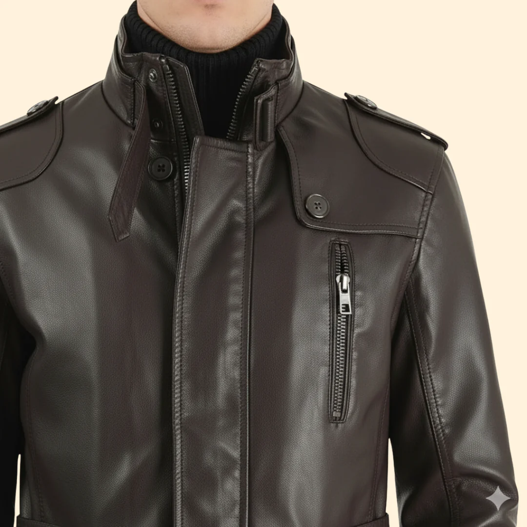 Men’s Coat with Belted Waist Detail - Image 6