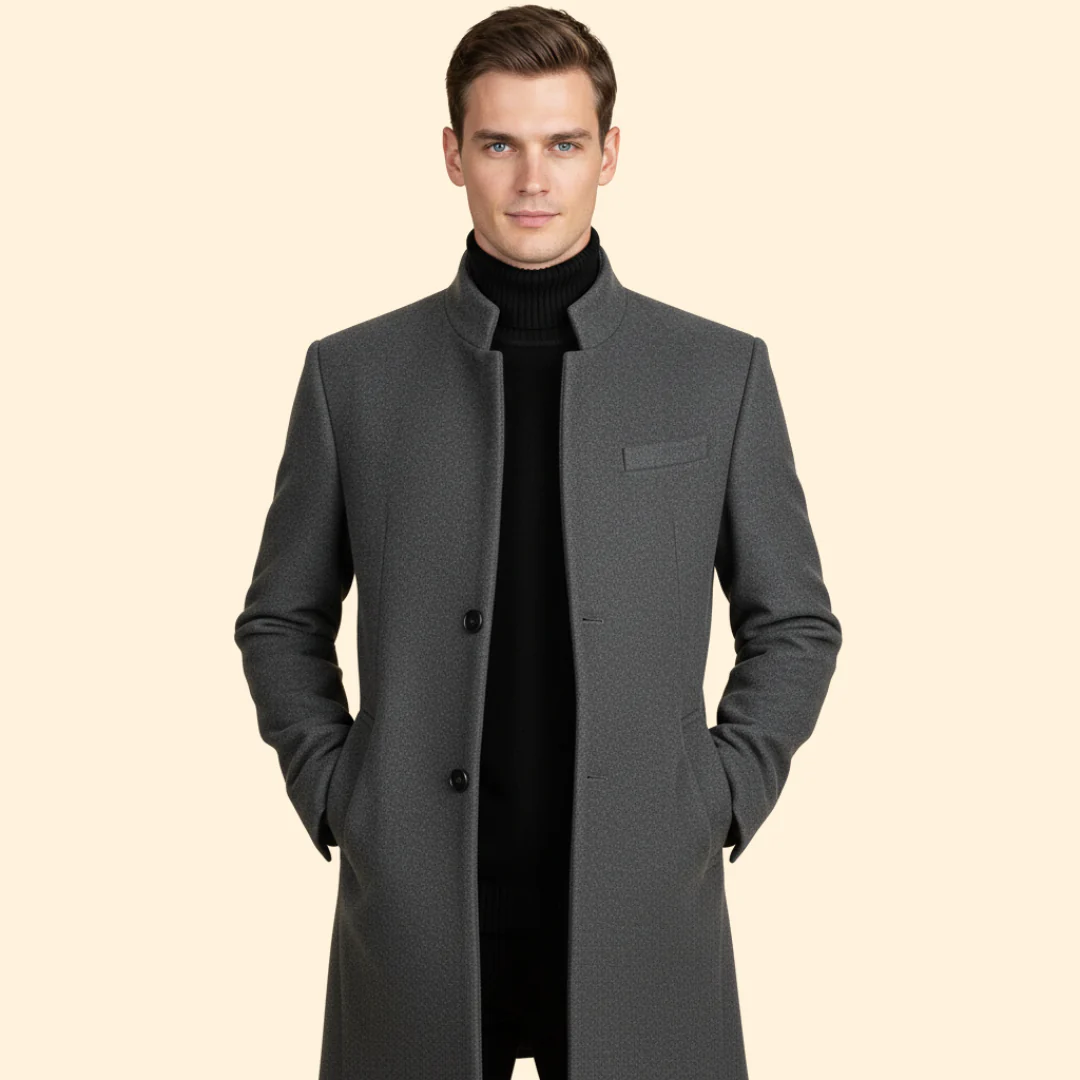 Men’s Coat with Flap Pocket Detail - Image 9