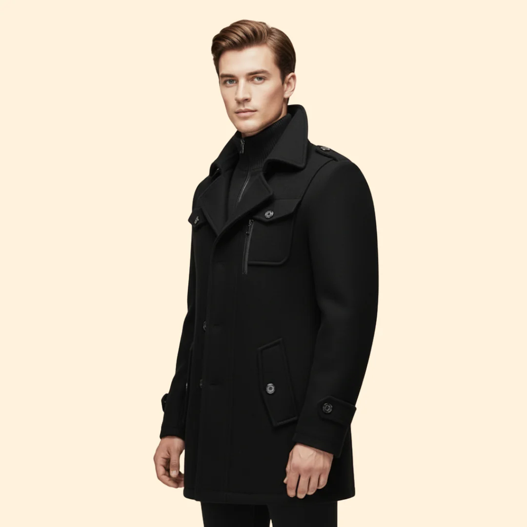 Men’s Coat with Front Button Closure - Image 3