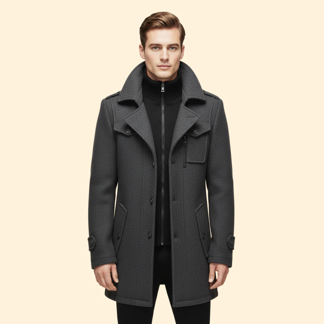 Men’s Coat with Front Button Closure - Image 7