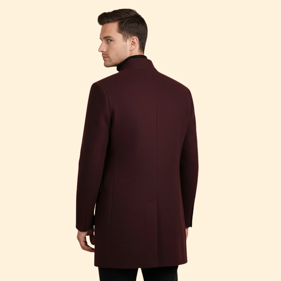 Men’s Coat with Stand Collar Design - Image 3