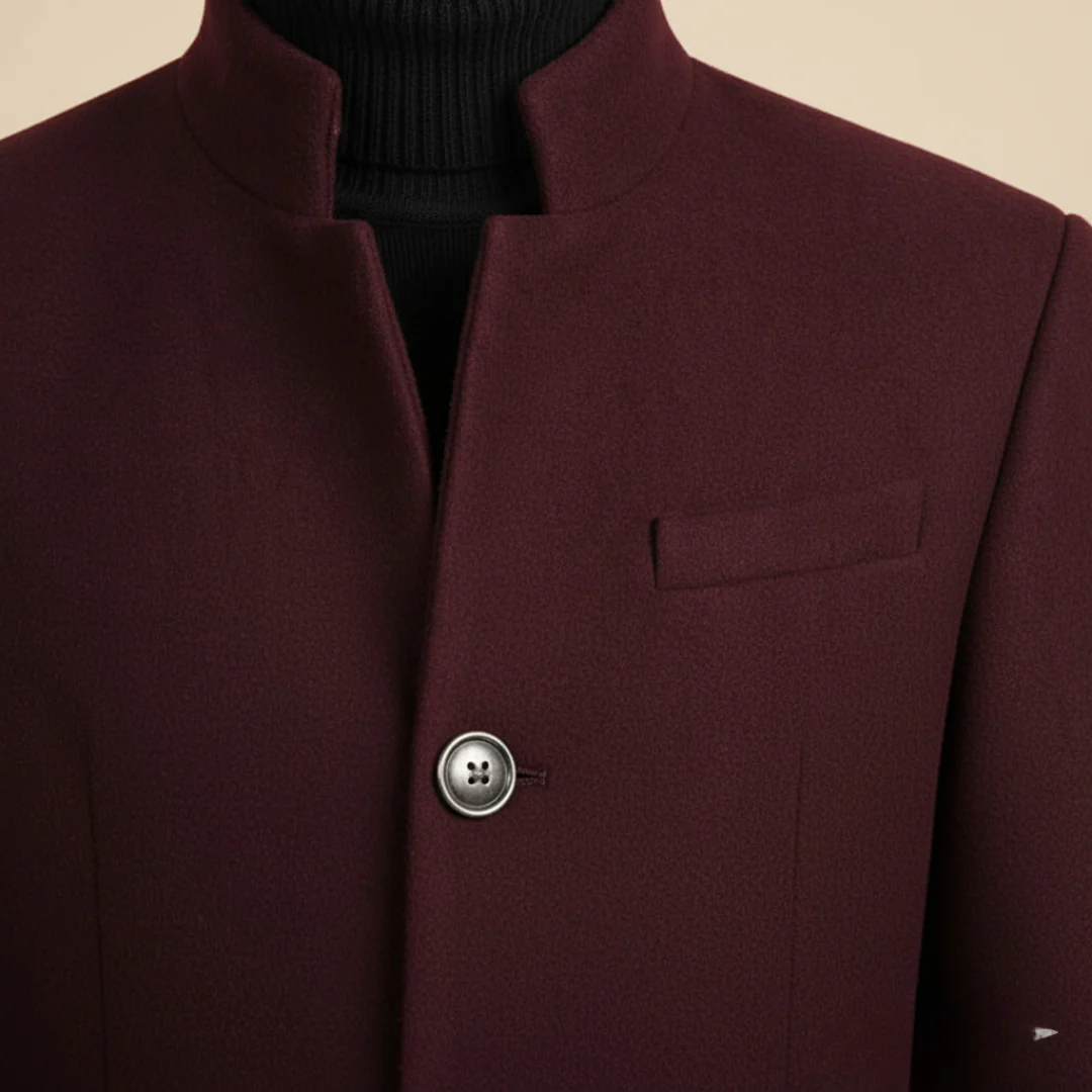 Men’s Coat with Stand Collar Design - Image 5