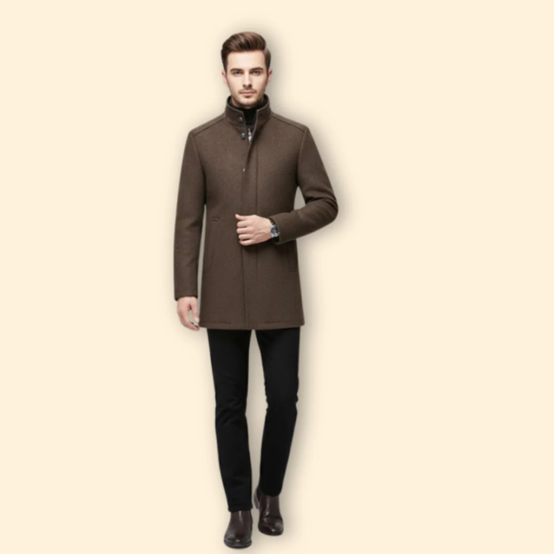 Men’s Coat with Stand-Up Collar - Image 2