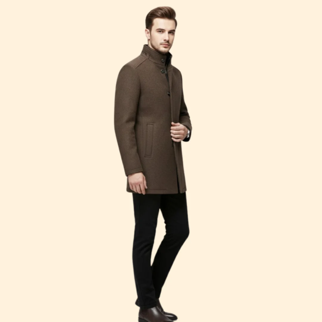 Men’s Coat with Stand-Up Collar - Image 5