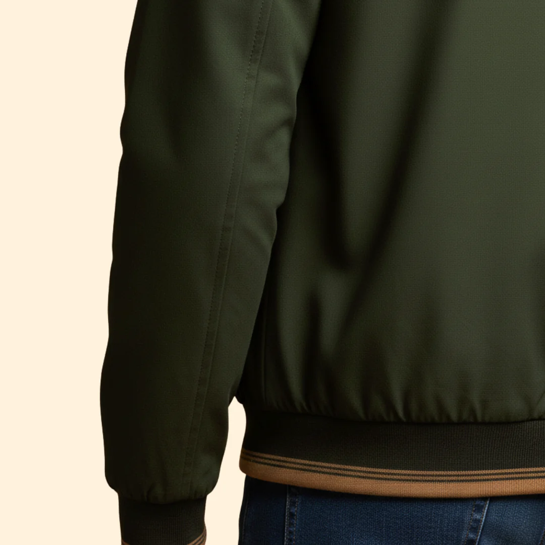 Men’s Cotton Bomber Jacket with Stand-Up Collar - Image 4
