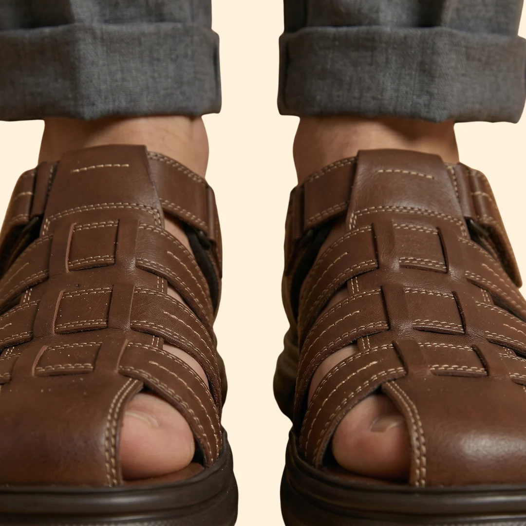 Men’s Fisherman Sandals with Topstitching - Image 4