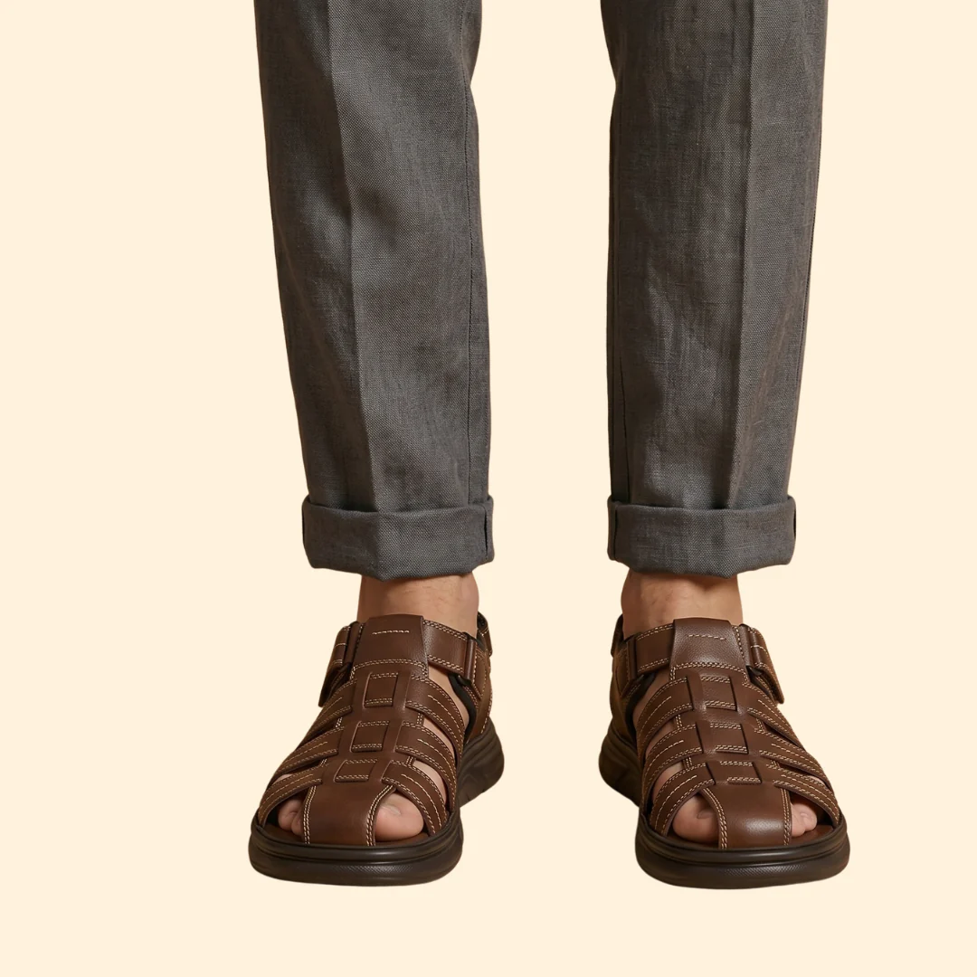 Men’s Fisherman Sandals with Topstitching - Image 5