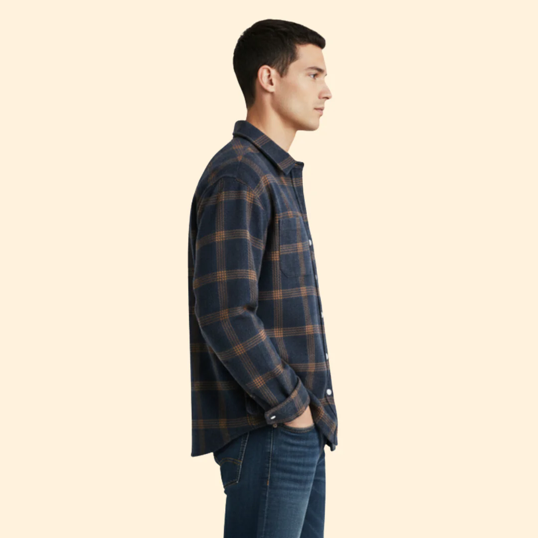 Men’s Flannel Shirt with Classic Collar - Image 3