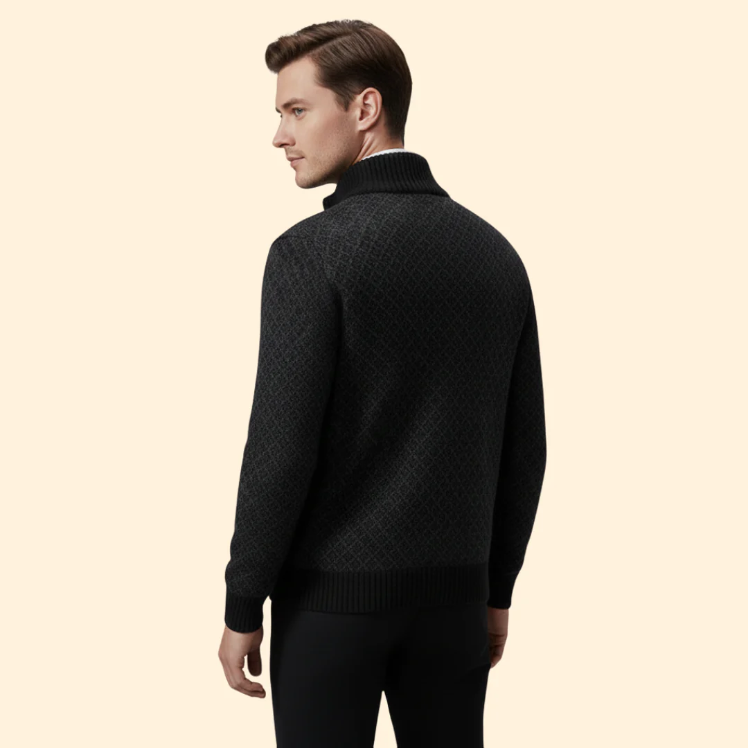 Men’s Full Zip Jacket with Ribbed Collar - Image 4
