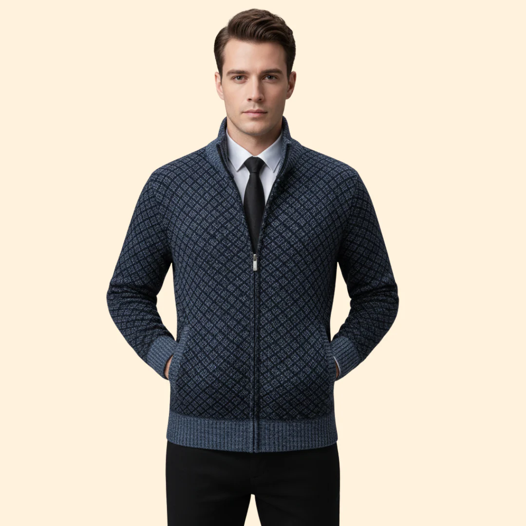Men’s Full Zip Jacket with Ribbed Collar - Image 6