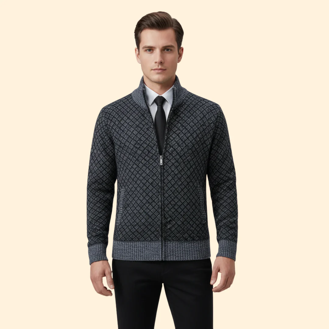 Men’s Full Zip Jacket with Ribbed Collar - Image 7