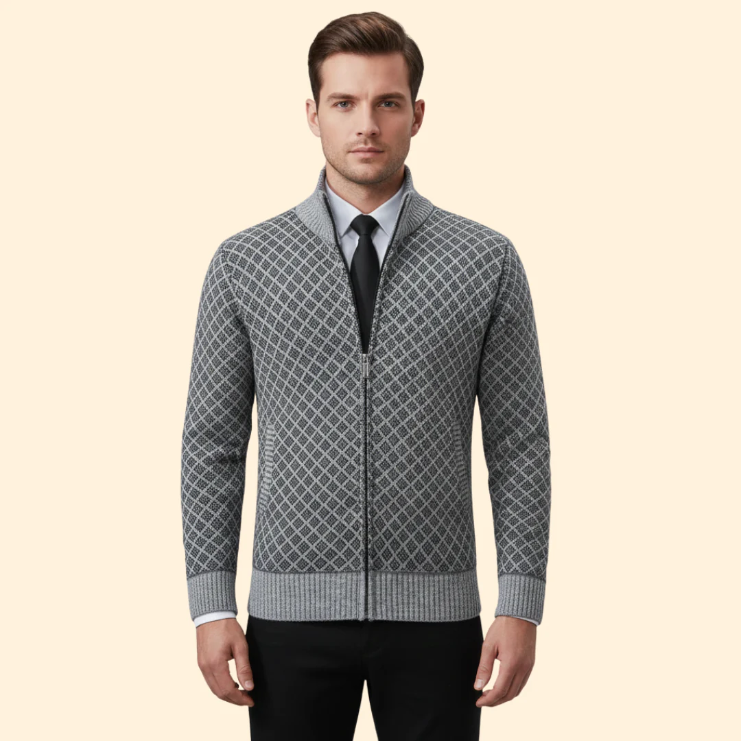 Men’s Full Zip Jacket with Ribbed Collar - Image 8