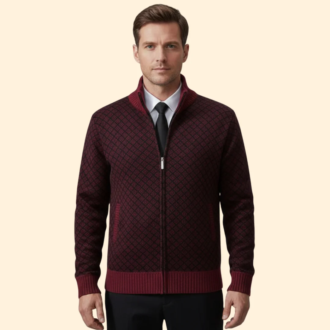 Men’s Full Zip Jacket with Ribbed Collar - Image 9