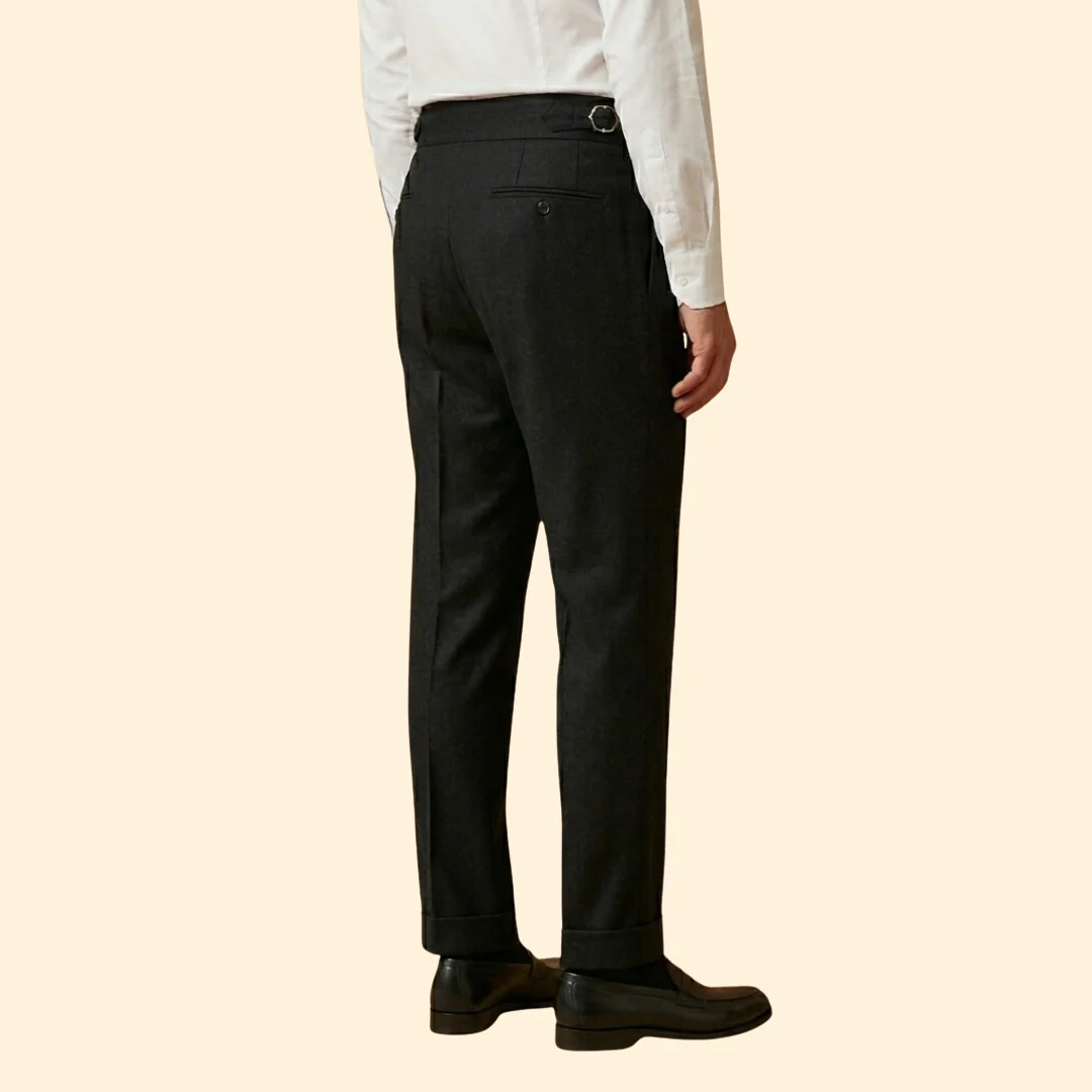 Men’s High-Waisted Trousers with Adjustable Buckle - Image 3