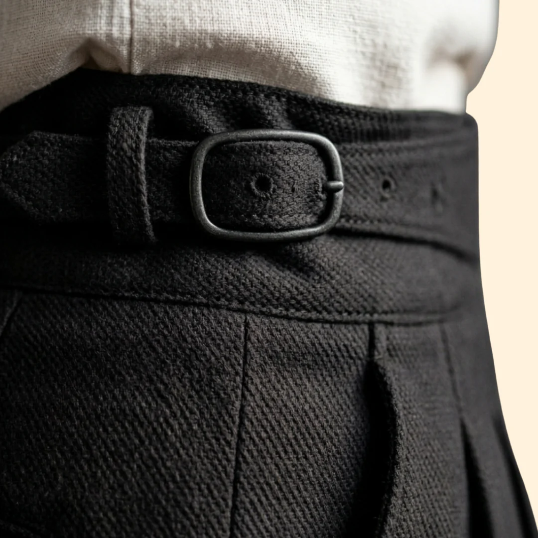 Men’s High-Waisted Trousers with Adjustable Buckle - Image 5