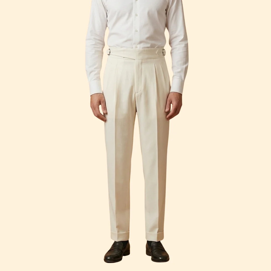 Men’s High-Waisted Trousers with Adjustable Buckle - Image 6