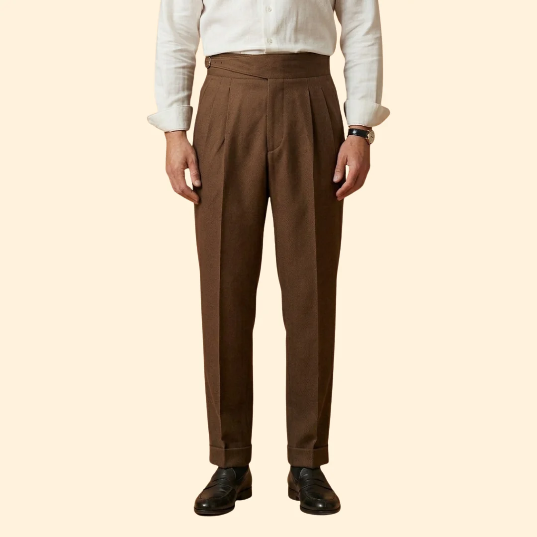 Men’s High-Waisted Trousers with Adjustable Buckle - Image 7