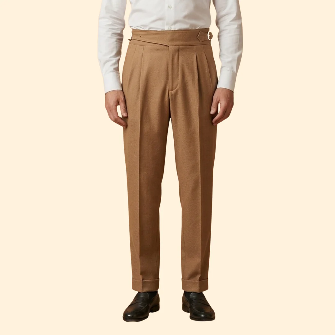 Men’s High-Waisted Trousers with Adjustable Buckle - Image 8