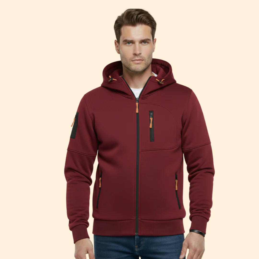 Men’s Hooded Jacket with Front Zipper - Image 11