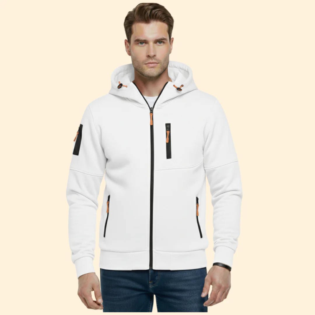 Men’s Hooded Jacket with Front Zipper - Image 12