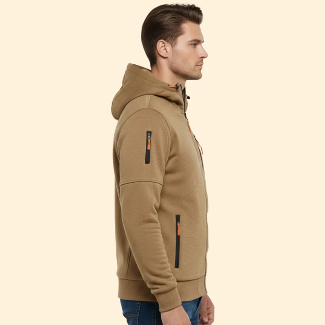 Men’s Hooded Jacket with Front Zipper - Image 3