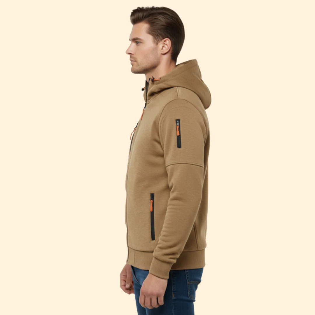 Men’s Hooded Jacket with Front Zipper - Image 5