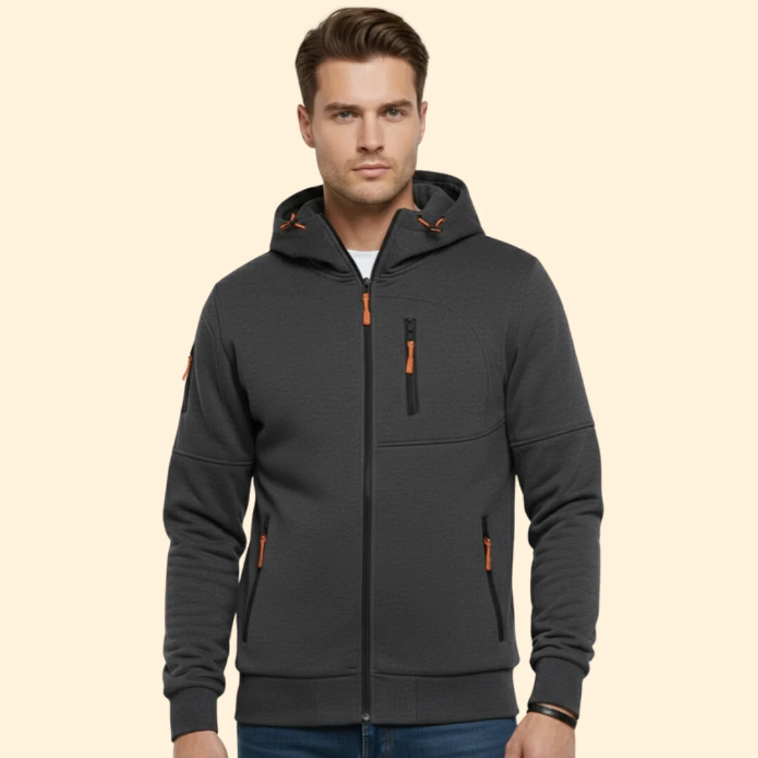 Men’s Hooded Jacket with Front Zipper - Image 6