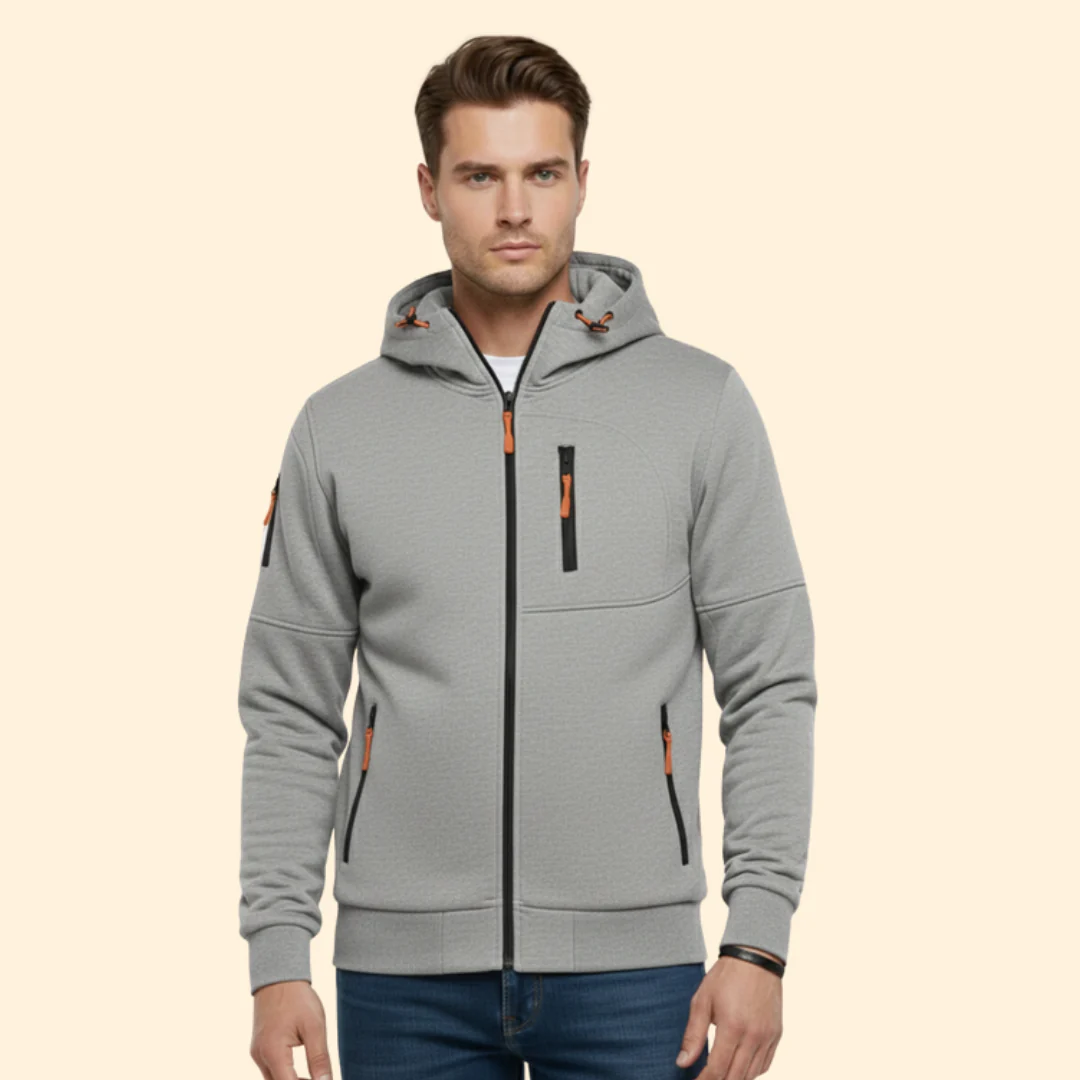 Men’s Hooded Jacket with Front Zipper - Image 7