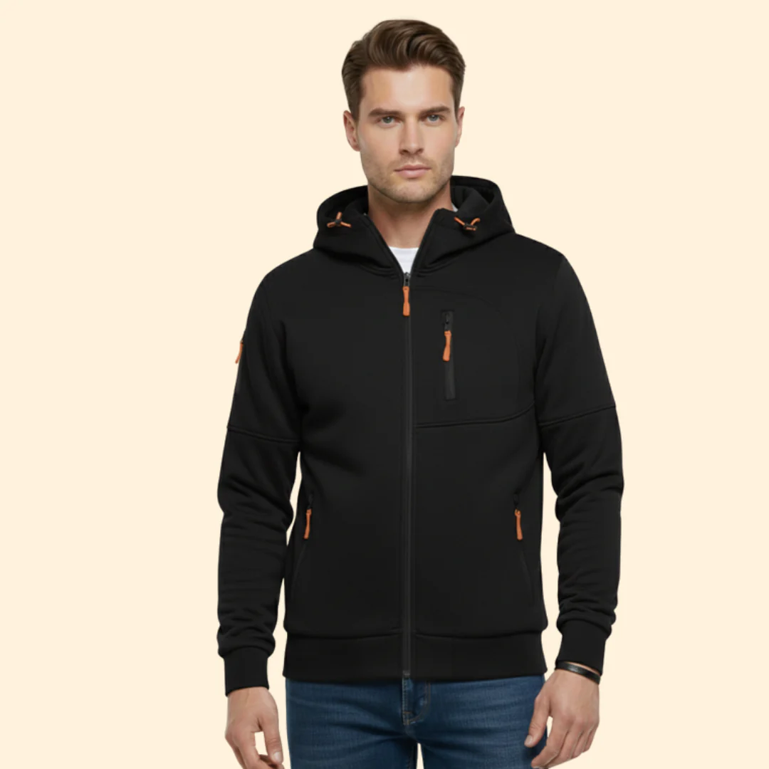 Men’s Hooded Jacket with Front Zipper - Image 8