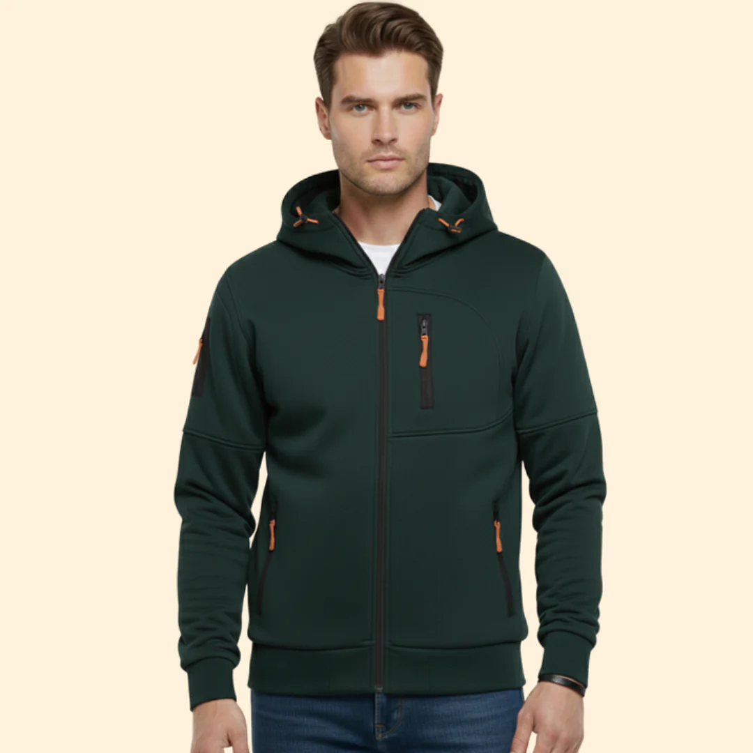 Men’s Hooded Jacket with Front Zipper - Image 9