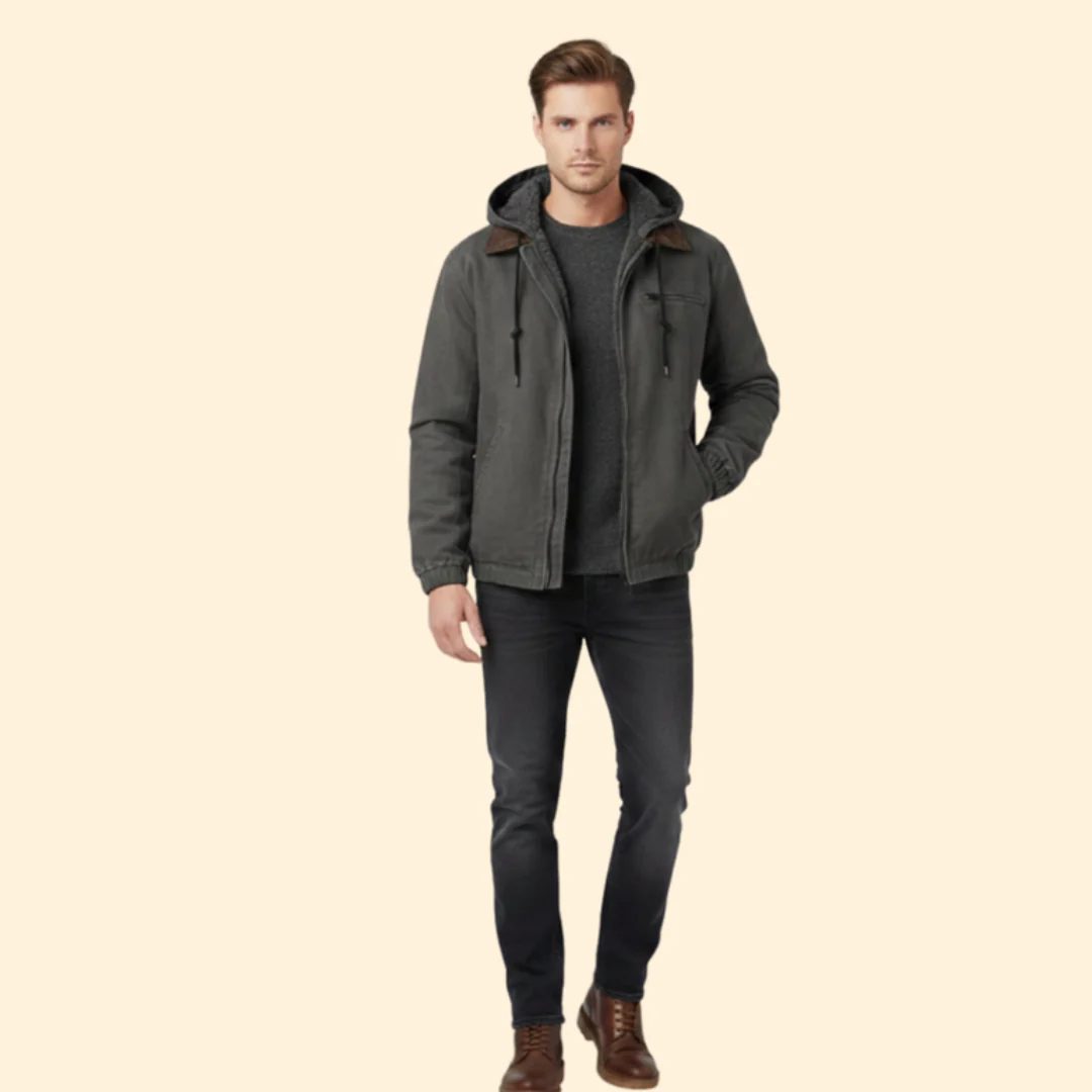 Men’s Hooded Jacket with Zipper Closure - Image 10