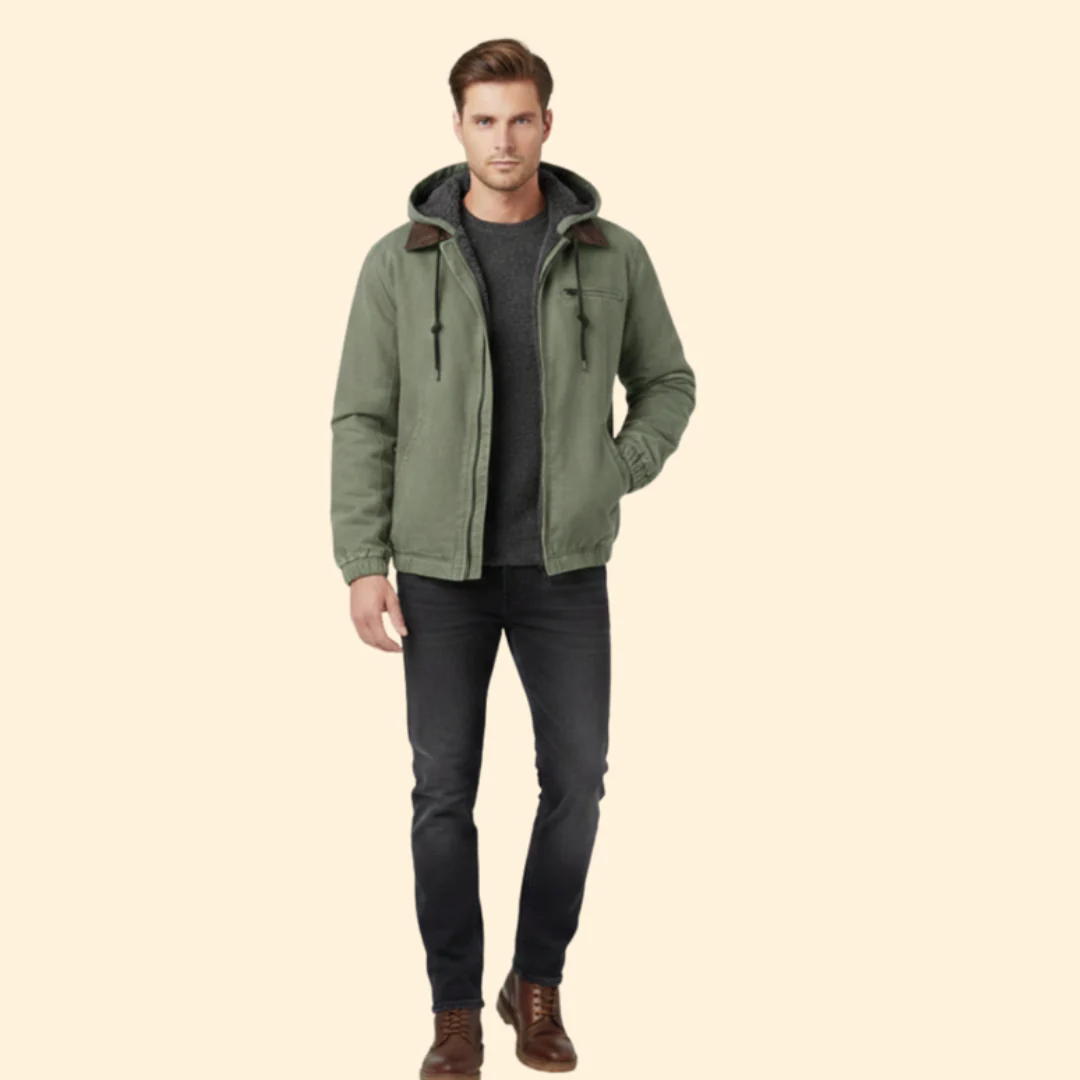 Men’s Hooded Jacket with Zipper Closure - Image 11
