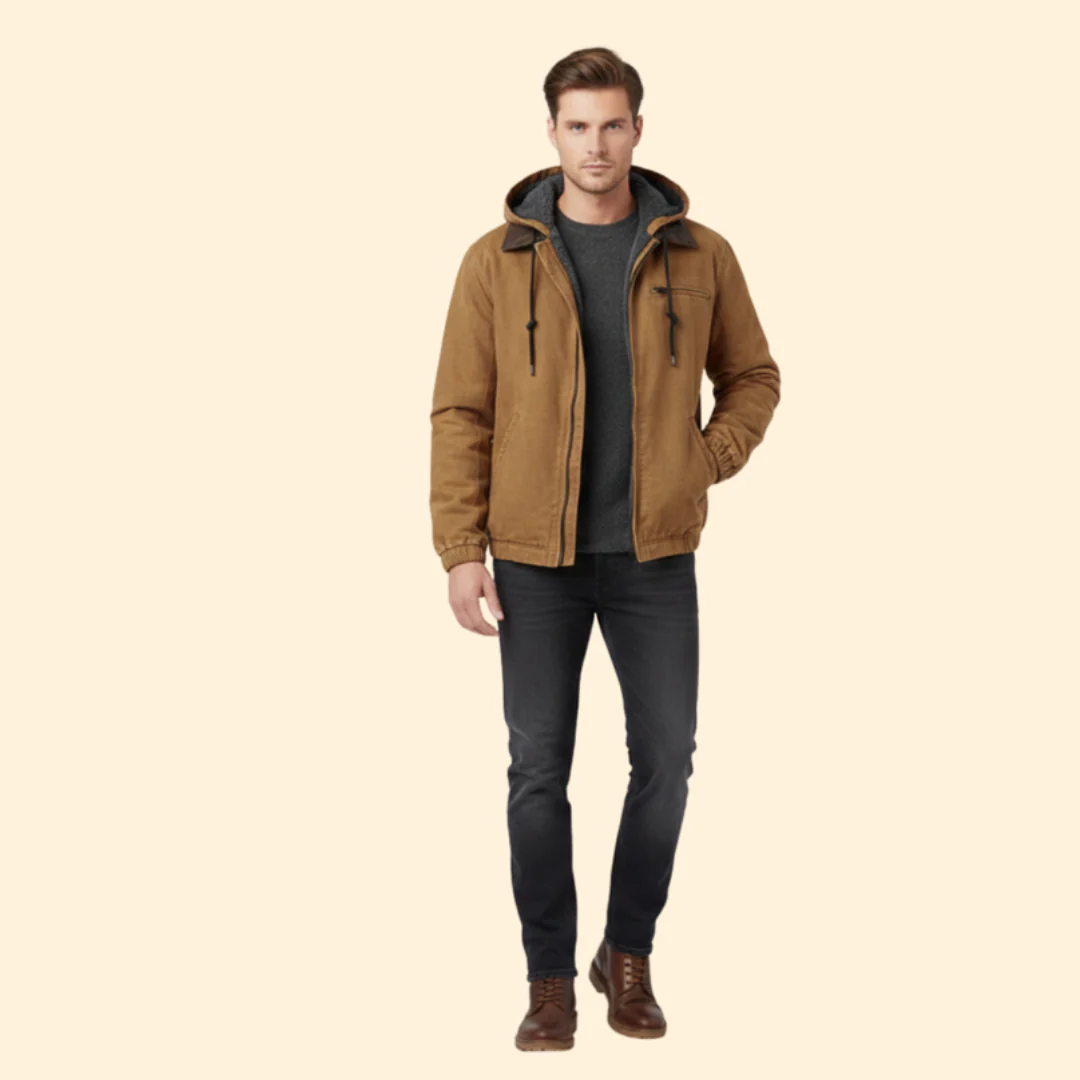 Men’s Hooded Jacket with Zipper Closure - Image 2