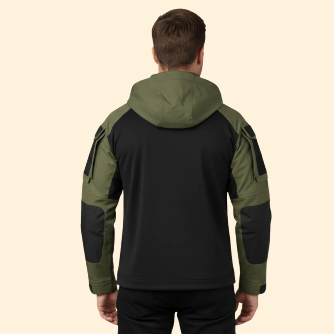 Men’s Hooded Tactical Jacket with Half Zipper - Image 4
