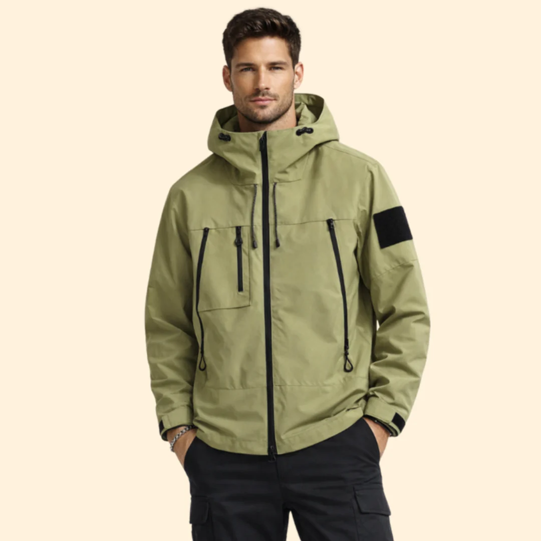 Men’s Jacket with Hood and Multiple Pockets - Image 2