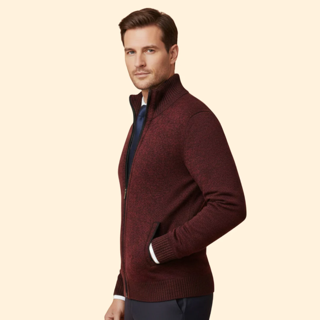Men’s Jacket with Stand-Up Collar and Zipper - Image 5