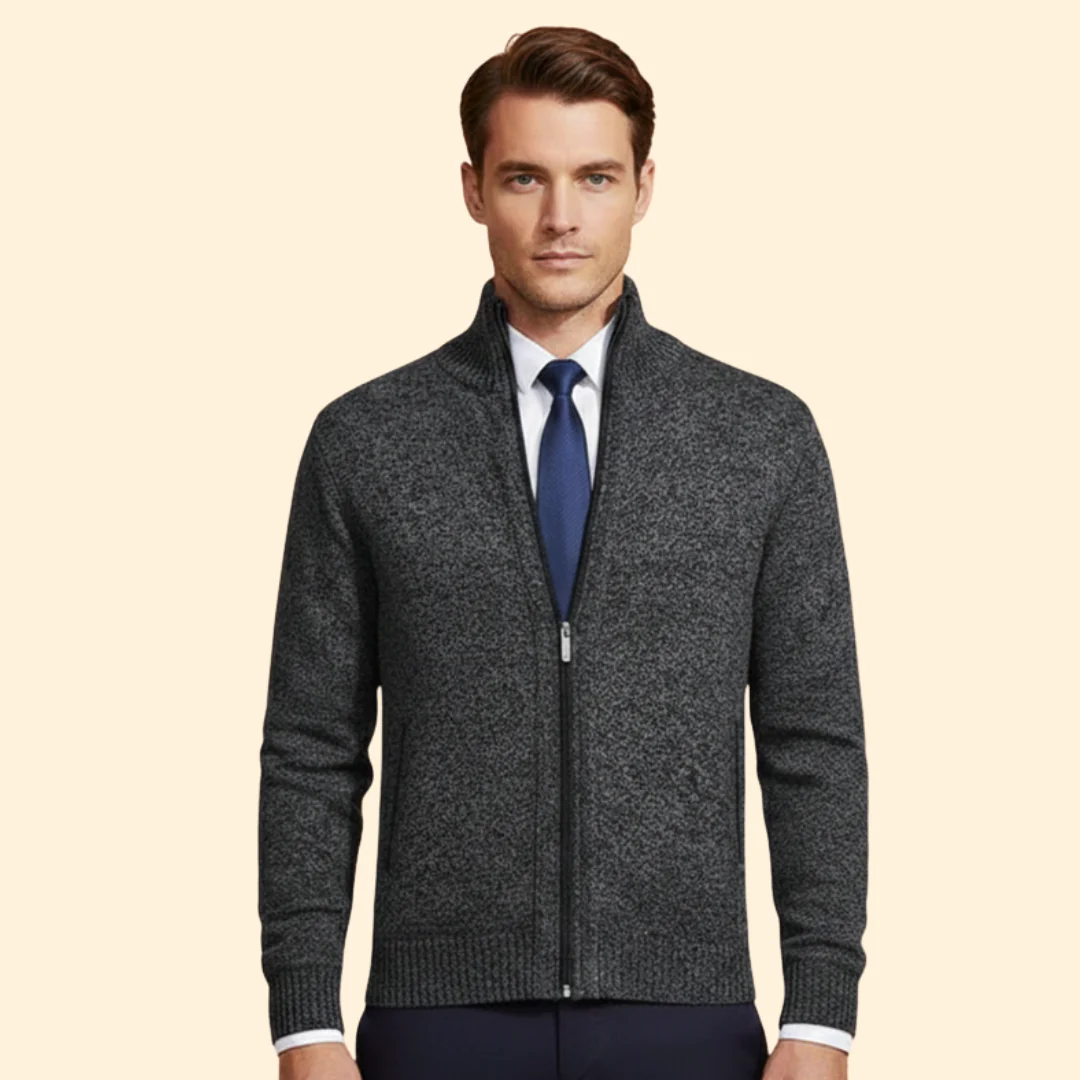 Men’s Jacket with Stand-Up Collar and Zipper - Image 7