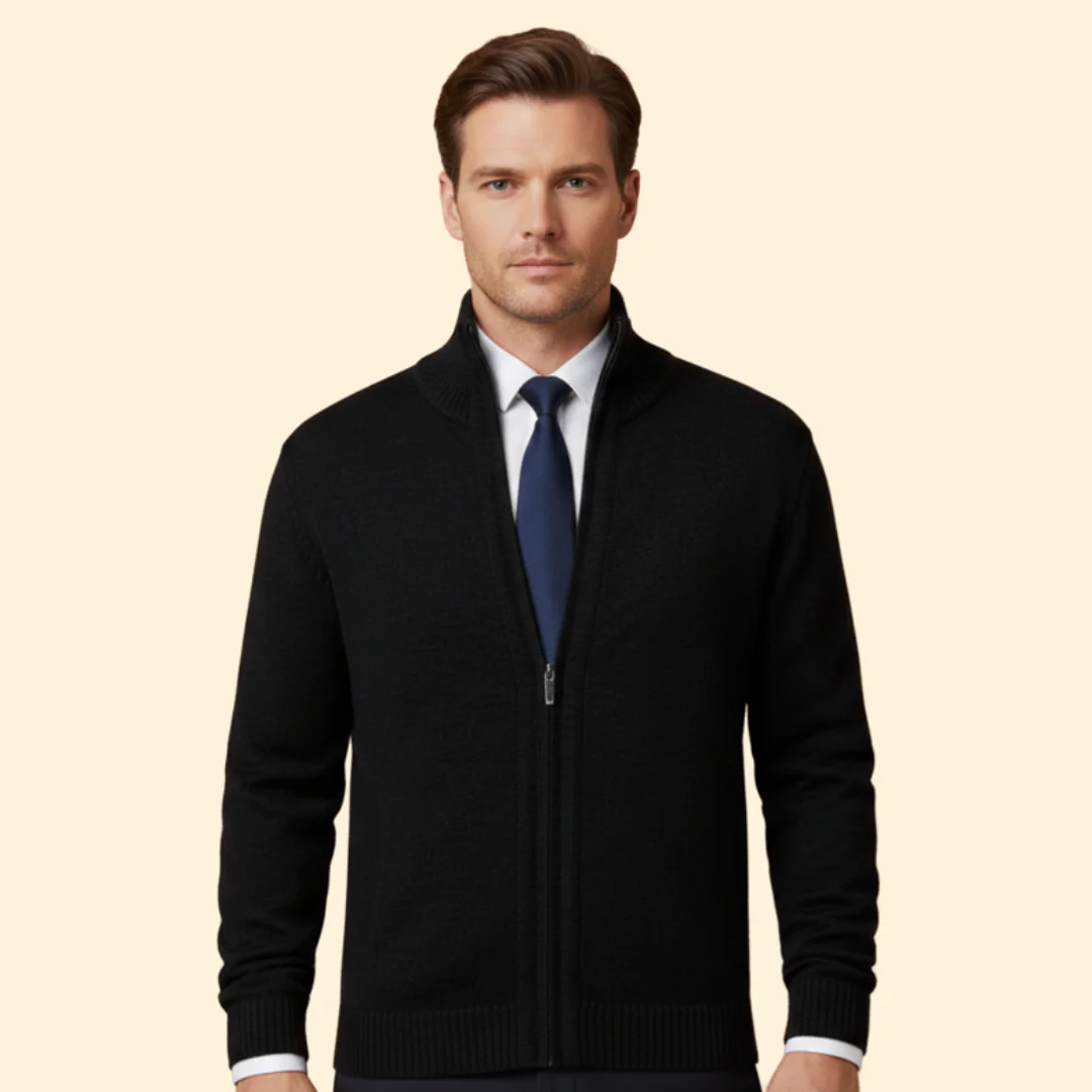 Men’s Jacket with Stand-Up Collar and Zipper - Image 8