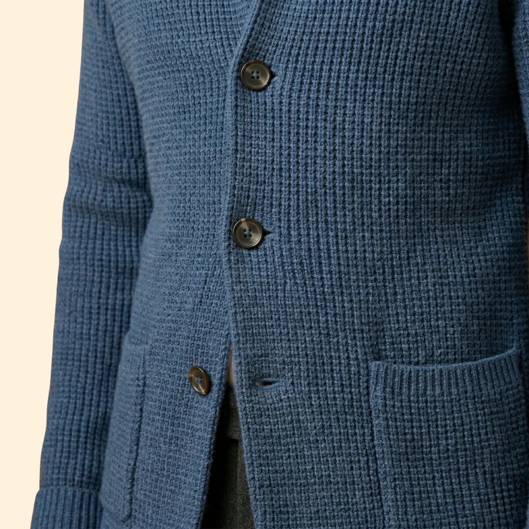 Men’s Knit High Neck Cardigan with Buttons - Image 5